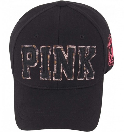 Baseball Caps Women Girl Color Cute Style Cotton Leopard Pink Mark Ball Cap Baseball Hat Truckers - Black - CN129AN2WVN $25.04