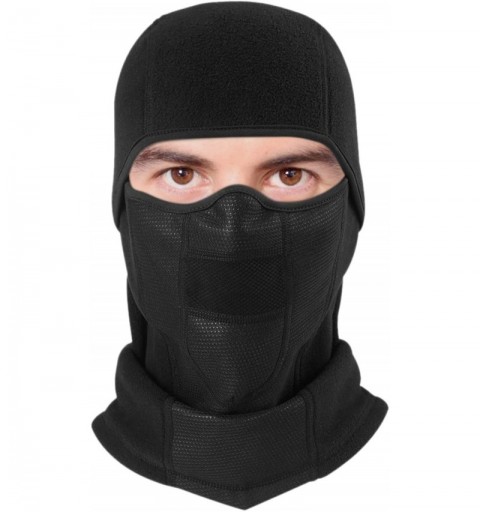 Balaclavas Balaclava Ski Mask- Wind-Resistant Face Mask- Hinged Design- Black - Classic Style - CX1862KLY3E $16.50