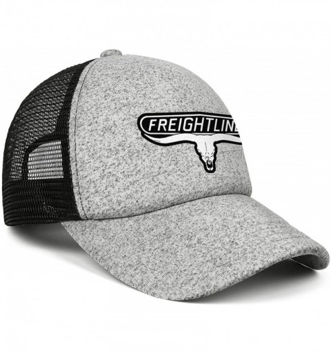 Baseball Caps Unisex Mens Baseball Hat Casual Adjustable Mesh Visor Freightliner-Trucks-Flat Cap - Grey-9 - CY18UW36LIN $20.79