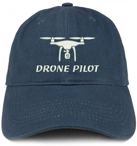 Baseball Caps Drone Pilot Embroidered Soft Crown 100% Brushed Cotton Cap - Navy - C817YTZQAUE $18.96