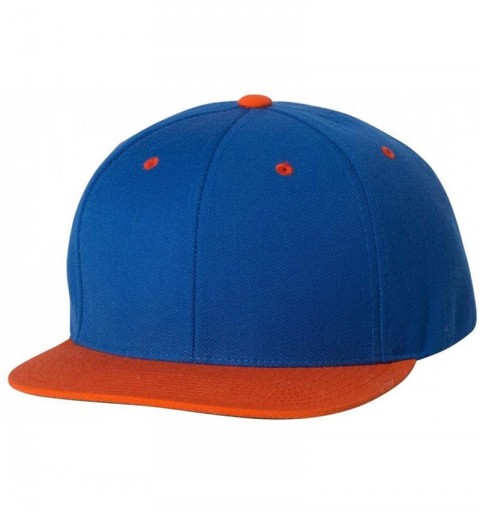 Baseball Caps 6-Panel Structured Flat Visor Classic Snapback (6089) - Royal/Orange - CP11NANFMPX $8.15