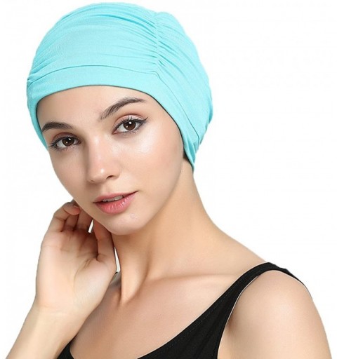 Skullies & Beanies Bamboo Fashion Chemo Cancer Beanie Hats for Woman Ladies Daily Use - Aqua - CH187NORTZE $13.12