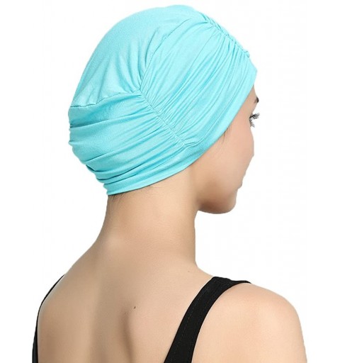 Skullies & Beanies Bamboo Fashion Chemo Cancer Beanie Hats for Woman Ladies Daily Use - Aqua - CH187NORTZE $13.12