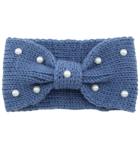Cold Weather Headbands Knitted Headband Accessories Knitting Hairband - Blue - C518AH2WTLT $6.43