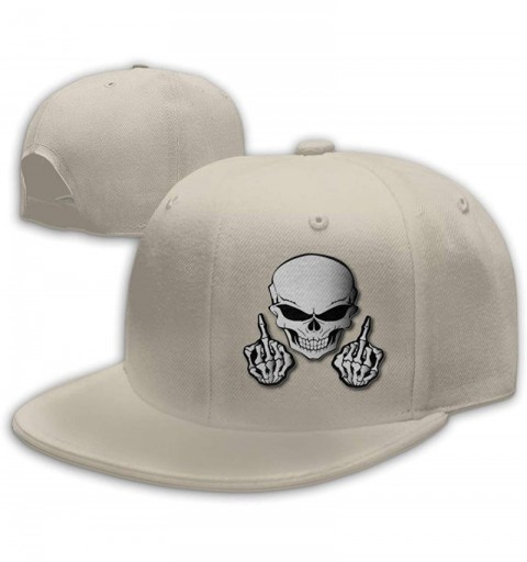 Baseball Caps Skull Middle Finger Plain Baseball Caps Snapbac Hats Adjustable for Men & Women - Natural - CJ196XMHIHO $13.73