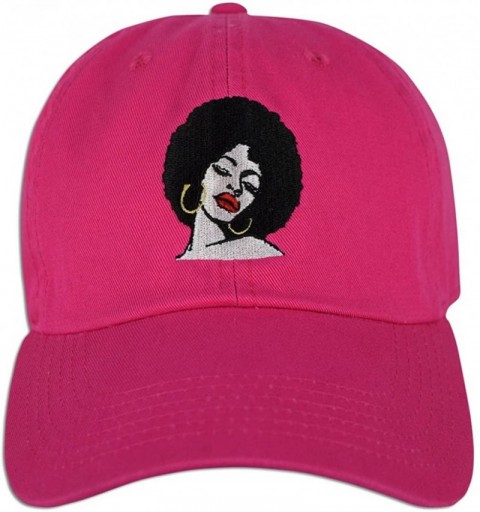 Baseball Caps Melanin Embroidered Dad Cap Hat Adjustable - H. Pink - C1180U6A28D $10.61