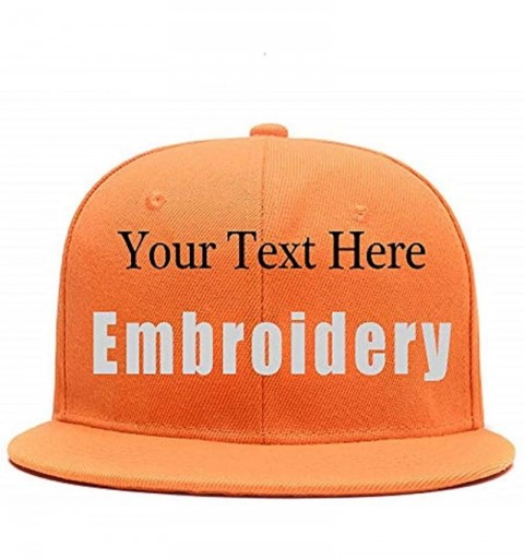 Baseball Caps Custom Embroidered Hat-Personalized Hat-Trucker Cap-Adjustable Dad Cap Add Text(Black) - Orange - C018H24I3ZA $...