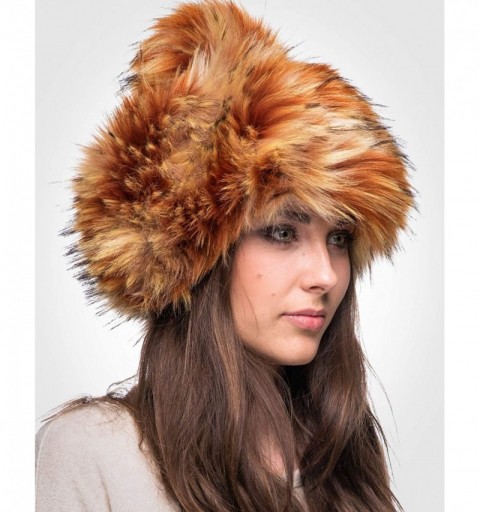 Skullies & Beanies Faux Fur Russian Hat for Women - Warm & Fun Fur Cuff Hat with Pom Pom - Partridge - CR18I09XN72 $29.05