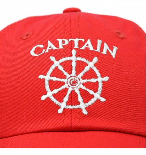 Baseball Caps Captain Hat Sailing Baseball Cap Navy Gift Boating Men Women - Red - CN18WGZ6Y95 $10.78