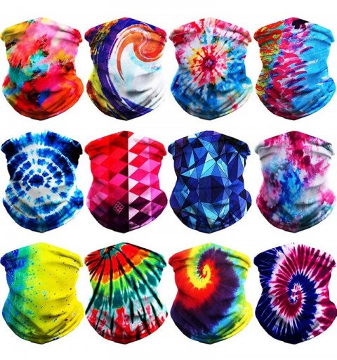 Balaclavas Headwear Headband Bandana Neck Gaiter - Headwrap Balaclava Facemask Seamless for Outdoor - 12pcs Tie Dye Series - ...