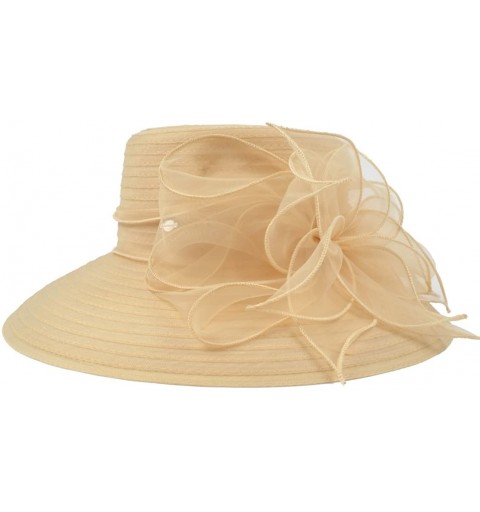 Bucket Hats Women Kentucky Derby Church Dress Cloche Hat Fascinator Floral Tea Party Wedding Bucket Hat S052 - S-apricot - CM...