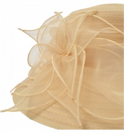 Bucket Hats Women Kentucky Derby Church Dress Cloche Hat Fascinator Floral Tea Party Wedding Bucket Hat S052 - S-apricot - CM...