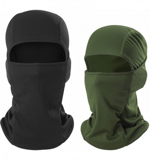 Balaclavas Balaclava - Breathable Face Mask Sun UV Protection for Motorcycle - Black+deep Green - C2192ZIZZ65 $21.07