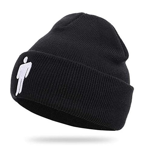 Skullies & Beanies Billie Eilish Merch Hot Topic Logo Beanie Knit Hat Stretchy Cap for Men Women - Black. - C218UUYSUCY $12.62