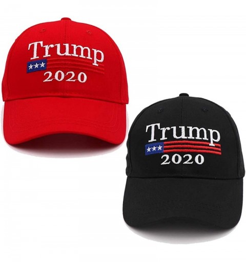 Baseball Caps 2 Packs Make America Great Again Hat Donald Trump Slogan MAGA with USA Flag Cap Adjustable Baseball Hat - C318T...