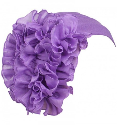 Skullies & Beanies Women Flower Cancer Chemo Hat Beanie Scarf Turban Head Wrap Cap Headband - Purple - C6187WI4OYC $8.29