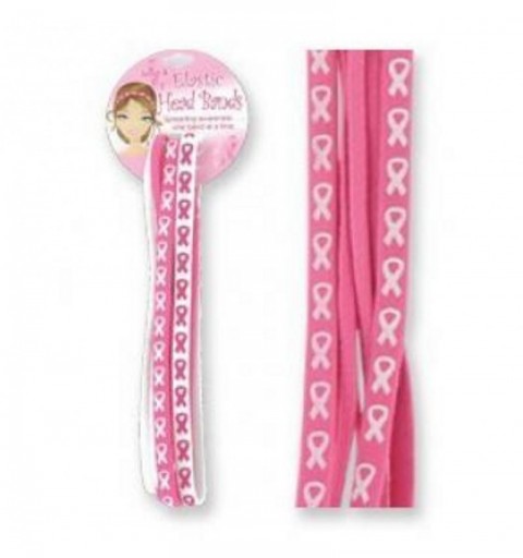 Headbands Breast Cancer Awareness Head Bands in Pink Ribbons - Set of 4 - C6115UNNNTJ $7.64