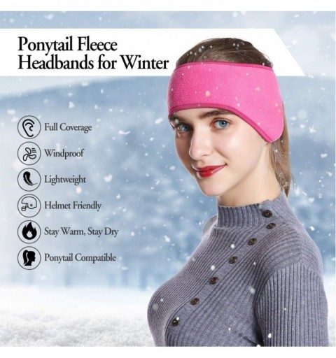 Cold Weather Headbands Womens Ponytail Headband - Fleece Ear Warmer (1 Pack/ 2 Pack/ 3 Pack) - Perfect for Winter Outdoor Spo...