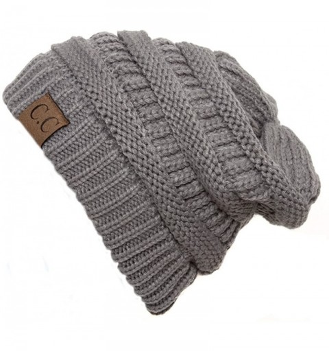 Skullies & Beanies Women's Thick Soft Knit Beanie Cap Hat - Light Melange Grey - C0187EXNO86 $7.96