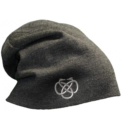 Skullies & Beanies Custom Slouchy Beanie Celtic Knot Embroidery Skull Cap Hats for Men & Women - Dark Grey - C518A588M0G $14.93