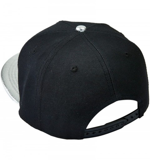 Baseball Caps Unisex Snapback Hats-Adjustable Hip Hop Flat Brim Baseball Cap - 07-silver & Black - CW17YII0A07 $12.32
