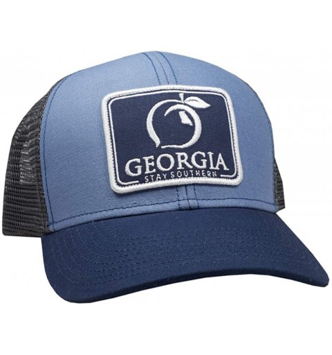 Baseball Caps Georgia Patch Trucker Hat - Lake Blue & Navy - CB18KC4Z8T4 $25.69