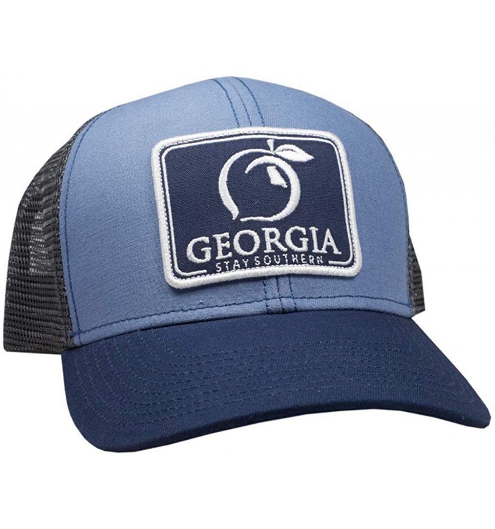 Baseball Caps Georgia Patch Trucker Hat - Lake Blue & Navy - CB18KC4Z8T4 $25.69