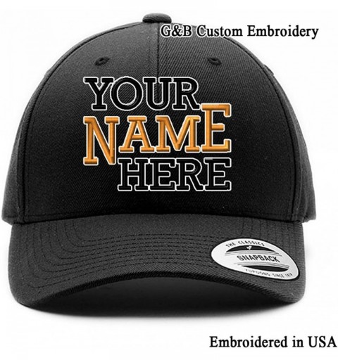 Baseball Caps Custom Hat- 6789M Yupoong Curved Visor Snapback- Custom Logo Or Name Embroidery. - Black - CK18E7UX08Y $26.00