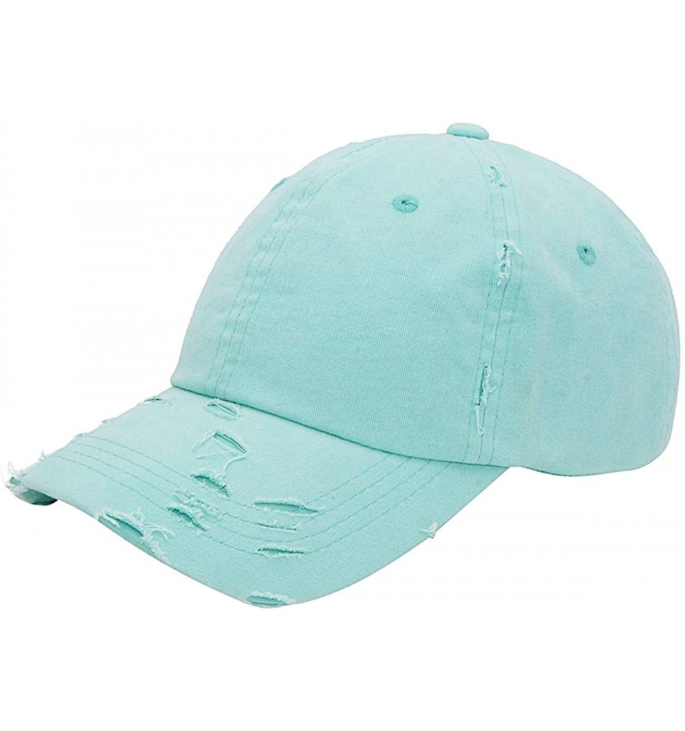 Baseball Caps Baseball Cap Men Women Hat - Unisex 100% Cotton Plain Pigment Dyed - Mint - C518DAUU52I $13.05