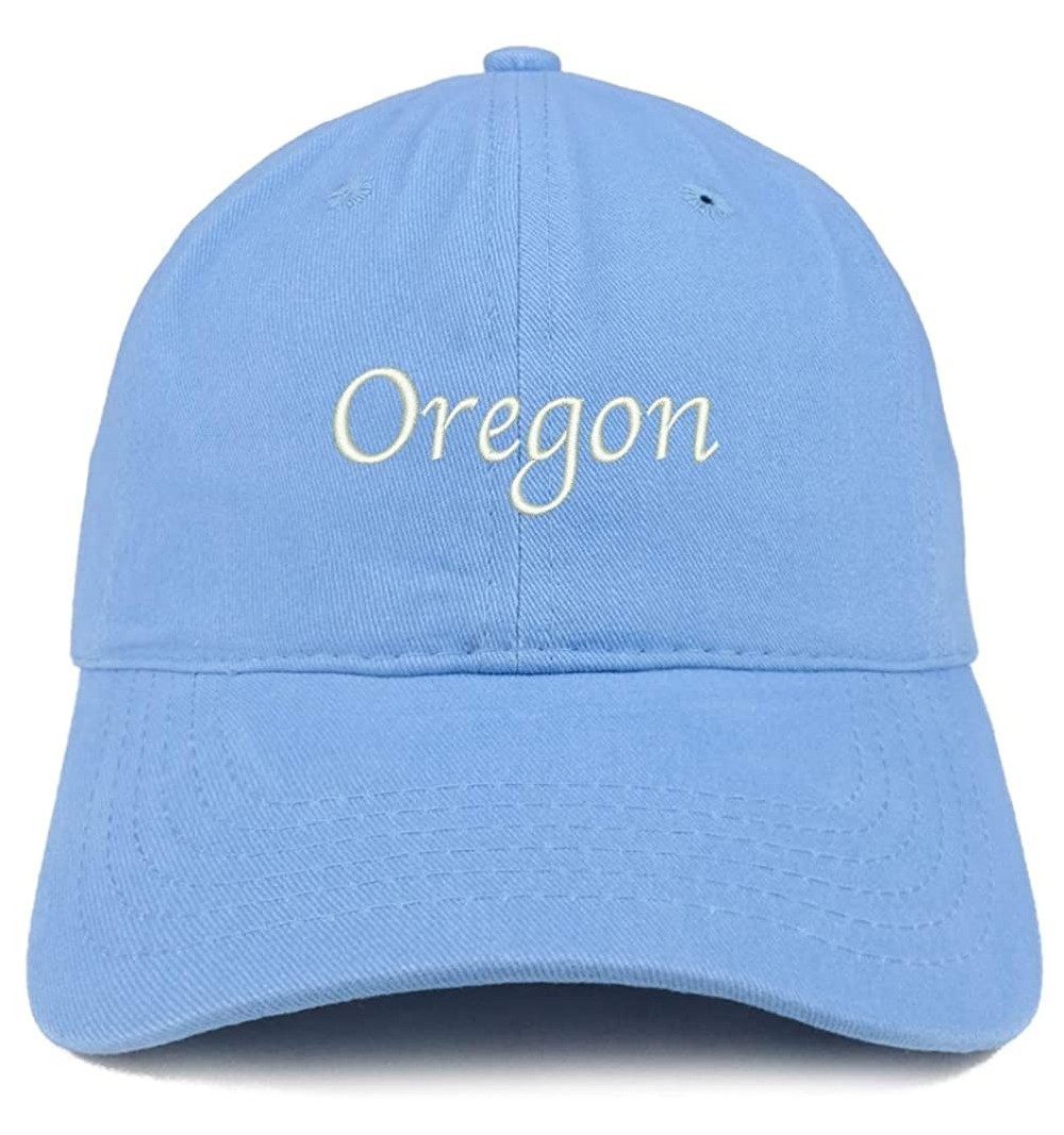 Baseball Caps Oregon Embroidered 100% Cotton Adjustable Cap Dad Hat - Carolina Blue - C318SNM8IX3 $14.79