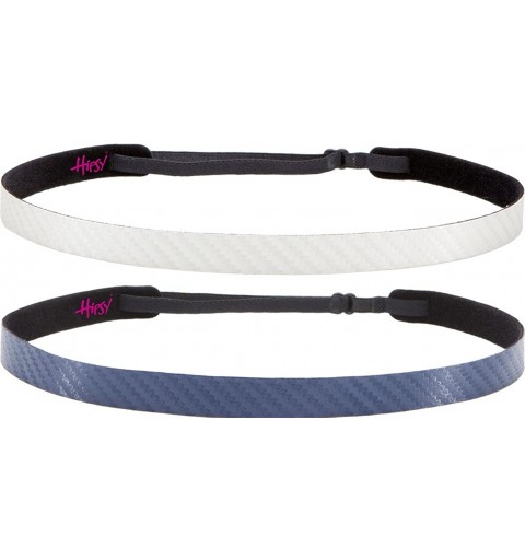Headbands Women's Adjustable NO Slip Skinny Tech Sport Headband Multi Packs - White & Navy 2pk - C411OI1FQML $15.05