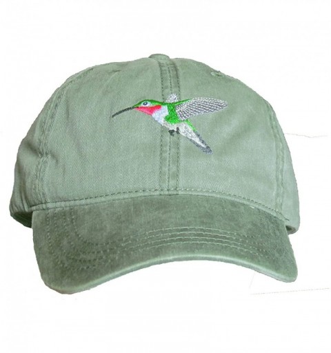 Baseball Caps Broad-Tailed Hummingbird Embroidered Cotton Cap Green - C4128PH2207 $19.14