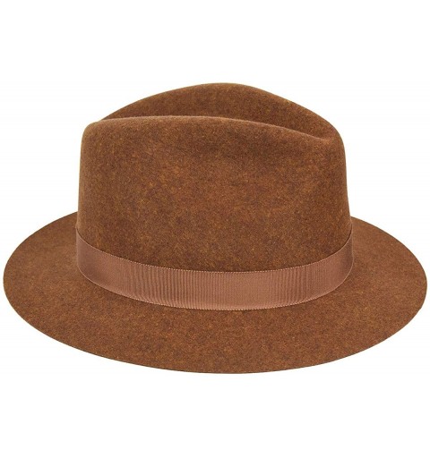 Fedoras Men's Hunter Lite Felt Fedora Hat - Rust - C3185I36XTK $65.91