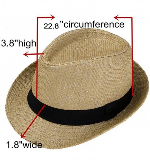 Sun Hats Unisex Summer Panama Straw Fedora Hat Short Brim Beach Sun Cap Classic - 01 White - CU184DEKDRA $15.09