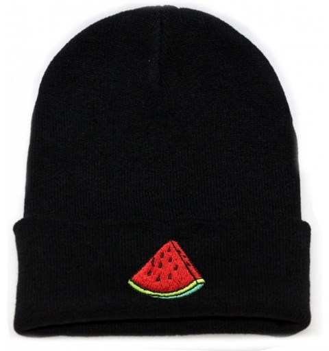 Skullies & Beanies Sk901 Watermelon Basic Ski Winter Beanie Hats - Black - C9185RSH982 $14.92