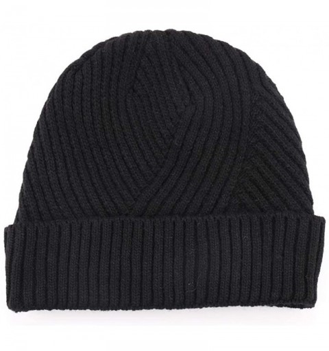 Skullies & Beanies Men's Winter Hat Warm Knitted Wool Thick Beanie Skull Cap for Men Women Gifts - Black2 - CW193C0ZKTK $19.87