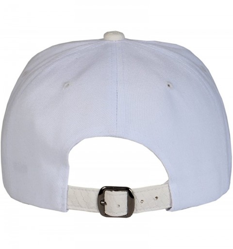 Baseball Caps Faux Leather Python Skin Flat Bill Adjustable Strapback CP - White/White - CQ126IUJ5FN $11.42