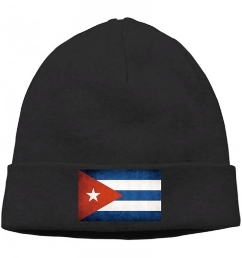 Skullies & Beanies Mens&Womens Cuba Flag Outdoor Daily Beanie Hat Skull Cap Black - Black - CU187R0TCM5 $14.21