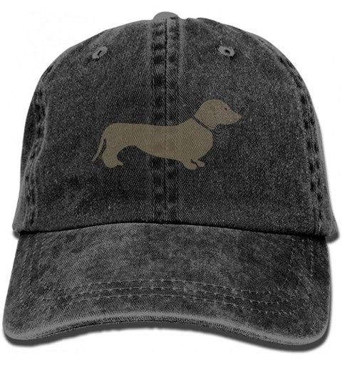Skullies & Beanies Denim Baseball Cap Long Haired Dachshund Summer Hat Adjustable Cotton Sport Caps - Black - CU18EC0ZI66 $18.94