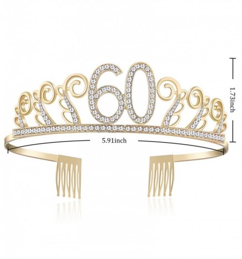 Headbands Birthday Rhinestone Princess Silver 21st - Gold-60th - CL18CYU54ZZ $15.51