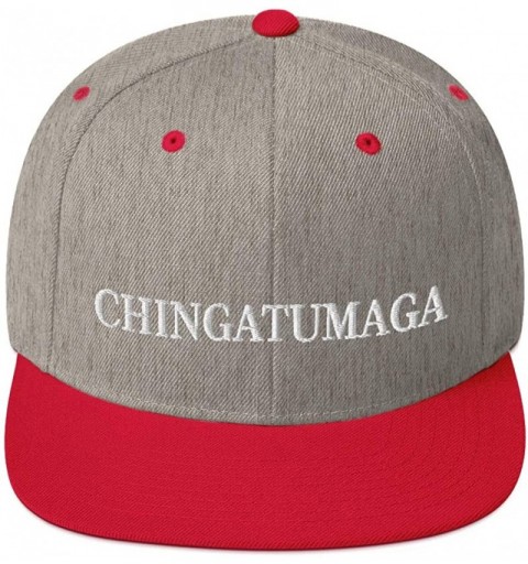 Baseball Caps CHINGATUMAGA Hat (Embroidered Wool Blend Snapback Hat) Chinga Tu MAGA Parody - Heather Grey/ Red - CL18ZC9T4AK ...