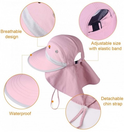 Sun Hats Sun Hats for Women Wide Brim Fishing Hat Neck Flap Sun Protection Hat - E--pink - C618RTE6KID $18.10