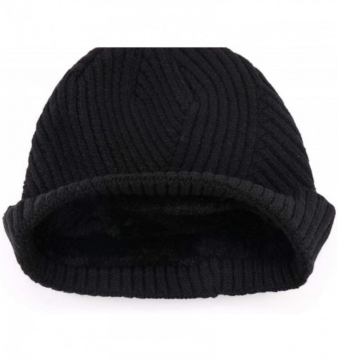Skullies & Beanies Men's Winter Hat Warm Knitted Wool Thick Beanie Skull Cap for Men Women Gifts - Black2 - CW193C0ZKTK $13.07