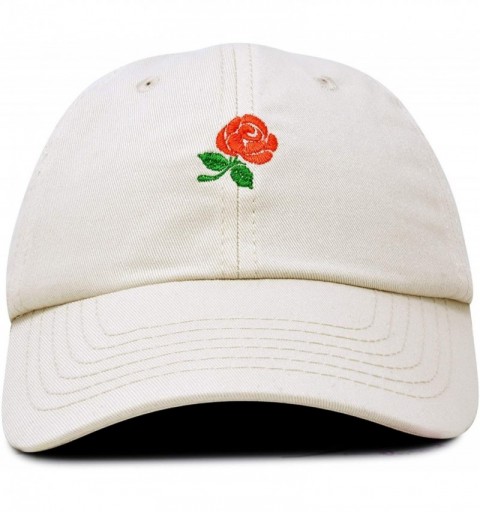 Baseball Caps Women's Rose Baseball Cap Flower Hat - Beige - CZ18OSM9TZM $12.98