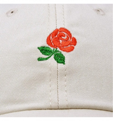 Baseball Caps Women's Rose Baseball Cap Flower Hat - Beige - CZ18OSM9TZM $12.98