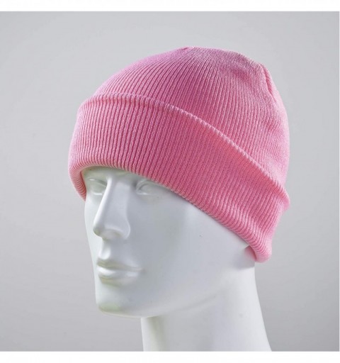 Skullies & Beanies Personalized Stretchy Embroidery Customized Knit Skull Hat Cap for Winter Present - Pink - CC18807K9TM $10.96