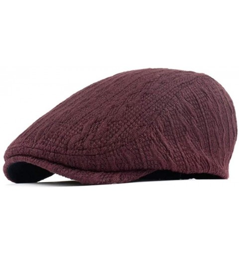 Newsboy Caps Knitted Driving Duckbill Newsboy - Red - CW18K74SY4H $9.59