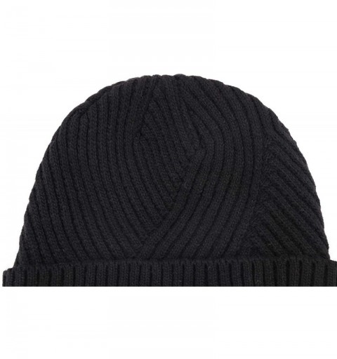 Skullies & Beanies Men's Winter Hat Warm Knitted Wool Thick Beanie Skull Cap for Men Women Gifts - Black2 - CW193C0ZKTK $13.07