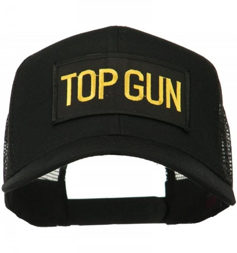 Baseball Caps US Top Gun Military Patched Mesh Back Cap - Black - CZ11MJ3S5Q9 $18.27