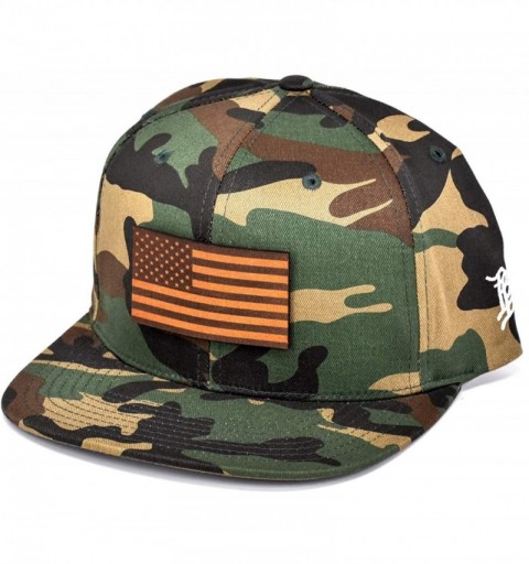 Baseball Caps 'The Old Glory' Leather Patch Classic Snapback Hat - One Size Fits All - Camo - CY18IGQI807 $27.37